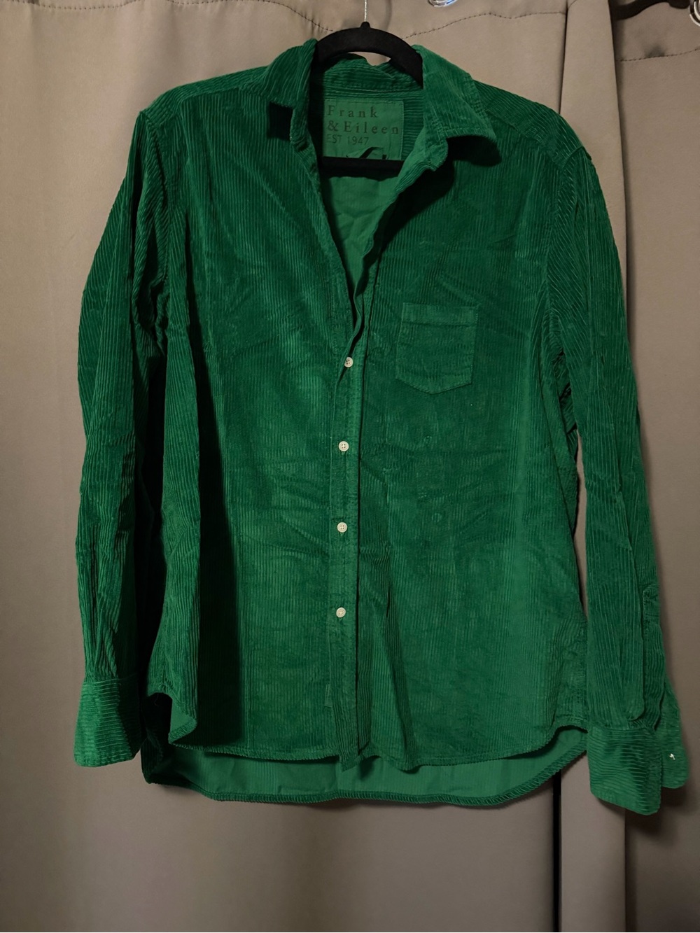 Frank & Eileen Kelly Green Corduroy Button-Down Shirt